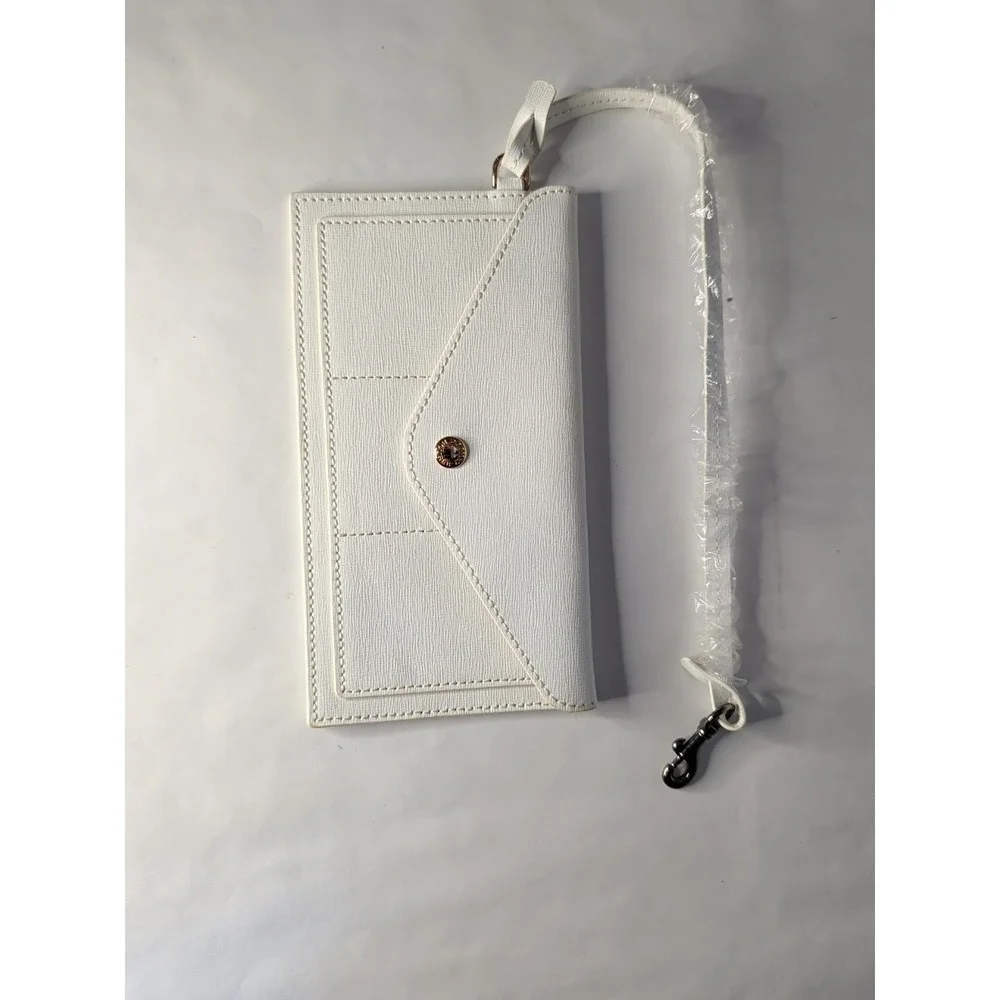 Dooney Bourke White Thin Flap Wristlet Brand New Leather